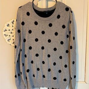 Market & Spruce Polka Dot Grey Sweater XL